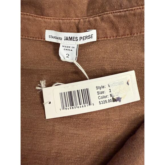 JAMES PERSE Relaxed Polo Dress In Malt/Brown Sz 2/M NWT - Picture 6 of 9